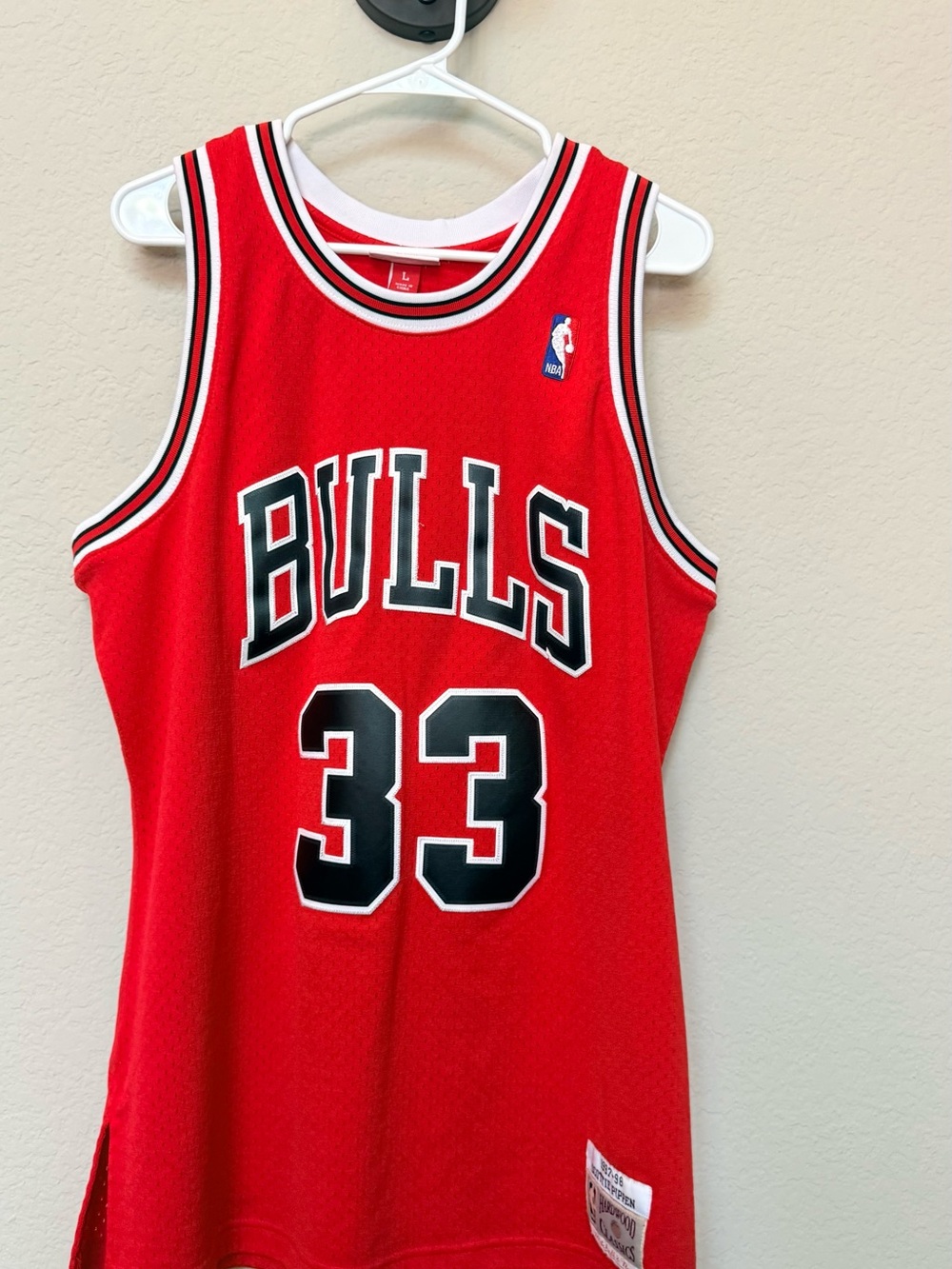 NBA Red Basketball Jersey with NBA Patch
